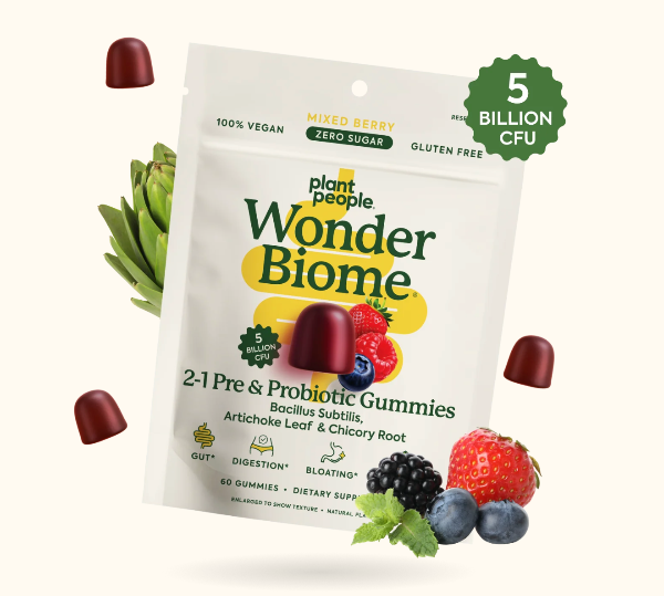 Plant People WonderBiome 2-1 Pre and Probiotic Gummies